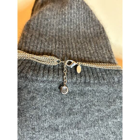 Express Two Layer Long Disk Bead Black Silver Tone Chain - Picture 5 of 6